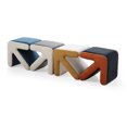 thumbnail image 3 of Modern Creative Upholstered Velvet Sofa Stool Kids Stool Shoe Bench Footrest Footstool Multifaceted Stool Ottoman Coffee Table Arrow Design Handicraft Decoration for Living Room Bedroom,Black&Orange, 3 of 5