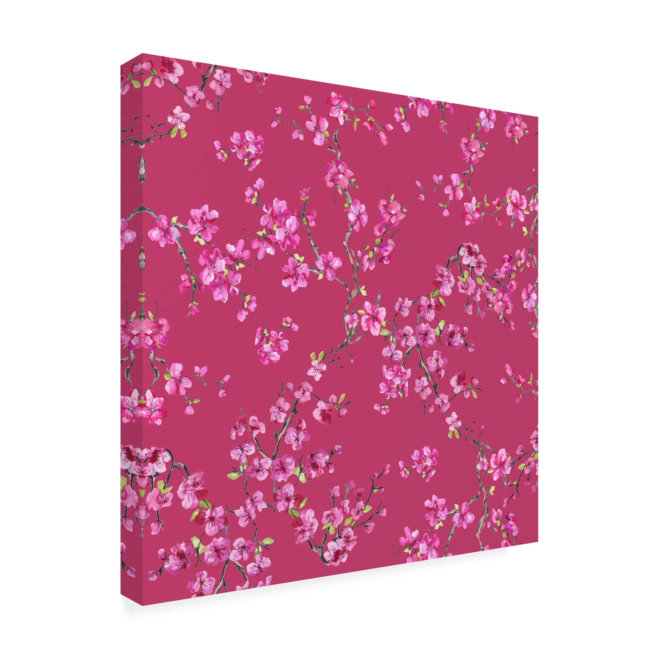 Canvas Wall Art - Jean Plout 'Cherry Blossom 3' Wall Art for Living Room, Bedroom, or Office Décor by Trademark Fine Art - 18 x 18 Inches