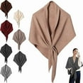 thumbnail image 7 of Dwellite Fleece Shawl Wrap for Women, 2025 Knitted Solid Color Pashmina Shawl Loop Closure Casual Versatile Soft Comfortable Beige, 7 of 7