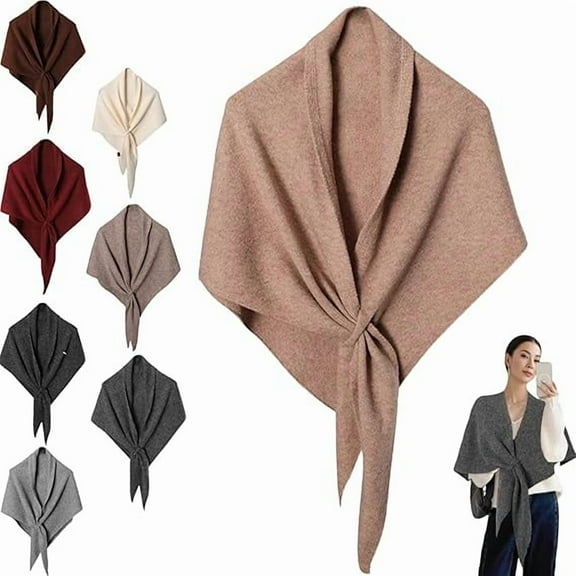 Dwellite Pashmina Shawl Wraps for Women - Women's Solid Color Shawl Scarf for Daily Wear Khaki