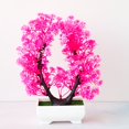 thumbnail image 2 of Bonsái simulado, planta en maceta, ciruelo en flor de amor, decoración del hogar, decoración de bonsái de simulación de escritorio, 2 of 6
