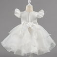 thumbnail image 4 of BLTIBY Girls Flower Sequin Tulle Dress Cute Ruffle Toddler Wedding Princess Party Birthday Pageant Prom Dresses White 4-5 Years, 4 of 5