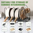 XUEYU Adjustable Pot Organizer Rack, Free Standing Pan Storage, Kitchen