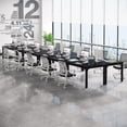thumbnail image 1 of Tribesigns 78.74-Inch Large Black Conference Room Table, Modern Office Meeting Seminar Desk with Metal Legs and Adjustable Foot Pads, Seats 6-8, Only Table Included, 1 of 5