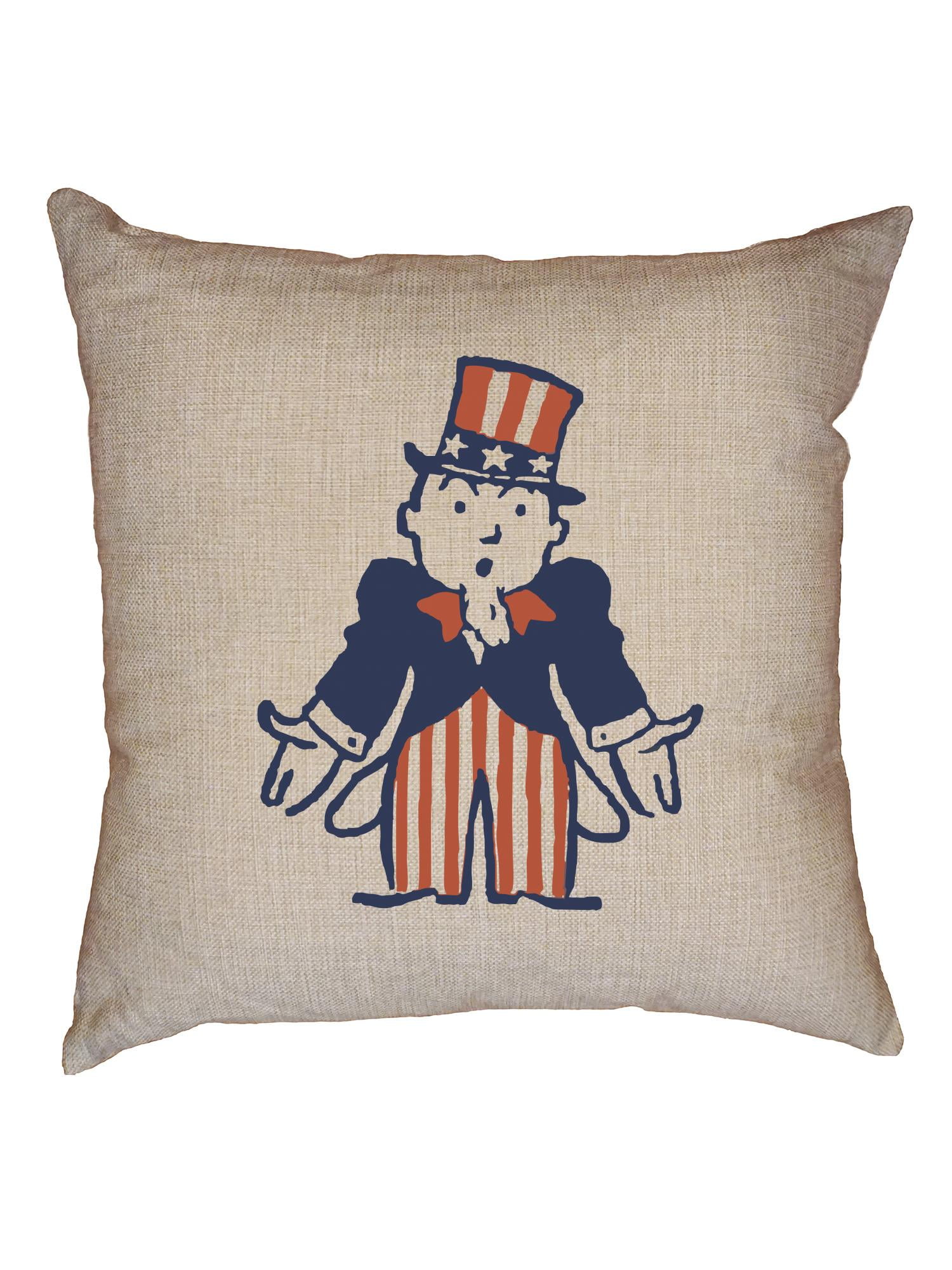 Uncle Sam Empty Pockets Big Govenment Politics Decorative Linen Throw
