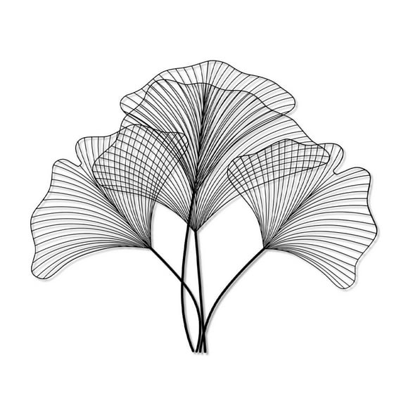 Wall Decal Metal Wall Art Metal Flower Wall Art Geometric Art Biloba Flower Sign Metal Wall Decor Interior Decoration Nature Art Cute Stickers Clearance