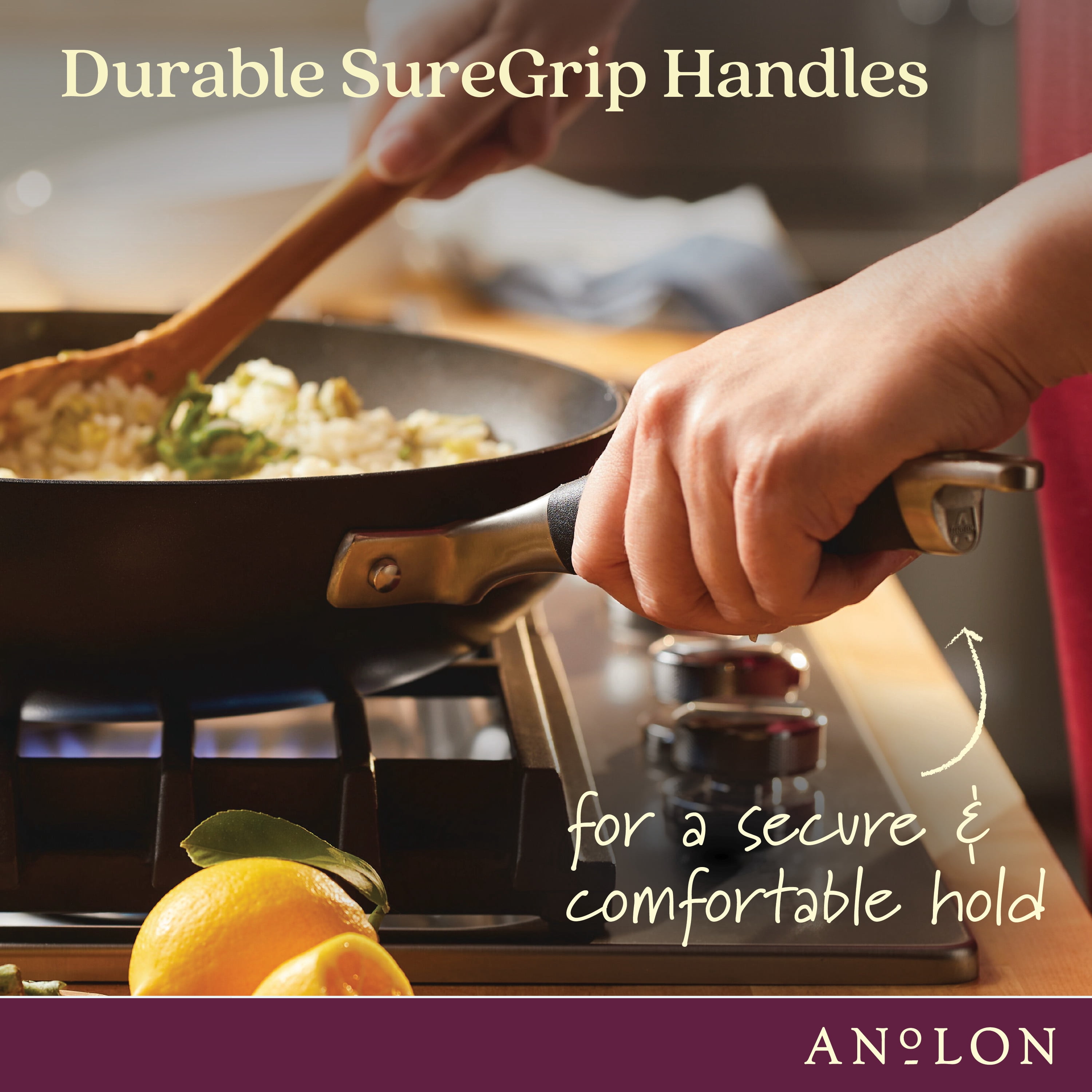 Anolon Advanced Home 12" Hard-Anodized Nonstick Deep Frying Pan with Lid, Onyx