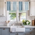 thumbnail image 2 of Blue Striped Farmhouse Short Window Curtain Valances, Modern Farmhouse Stripes Grey Rod Pocket Kitchen Valances for Living Room Bedroom Bathroom Cafe 54" x 18", 2 of 8
