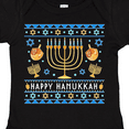 thumbnail image 4 of Inktastic Happy Hanukkah Sweater Style Design with Menorah and Dreidel Boys or Girls Baby Bodysuit, 4 of 5