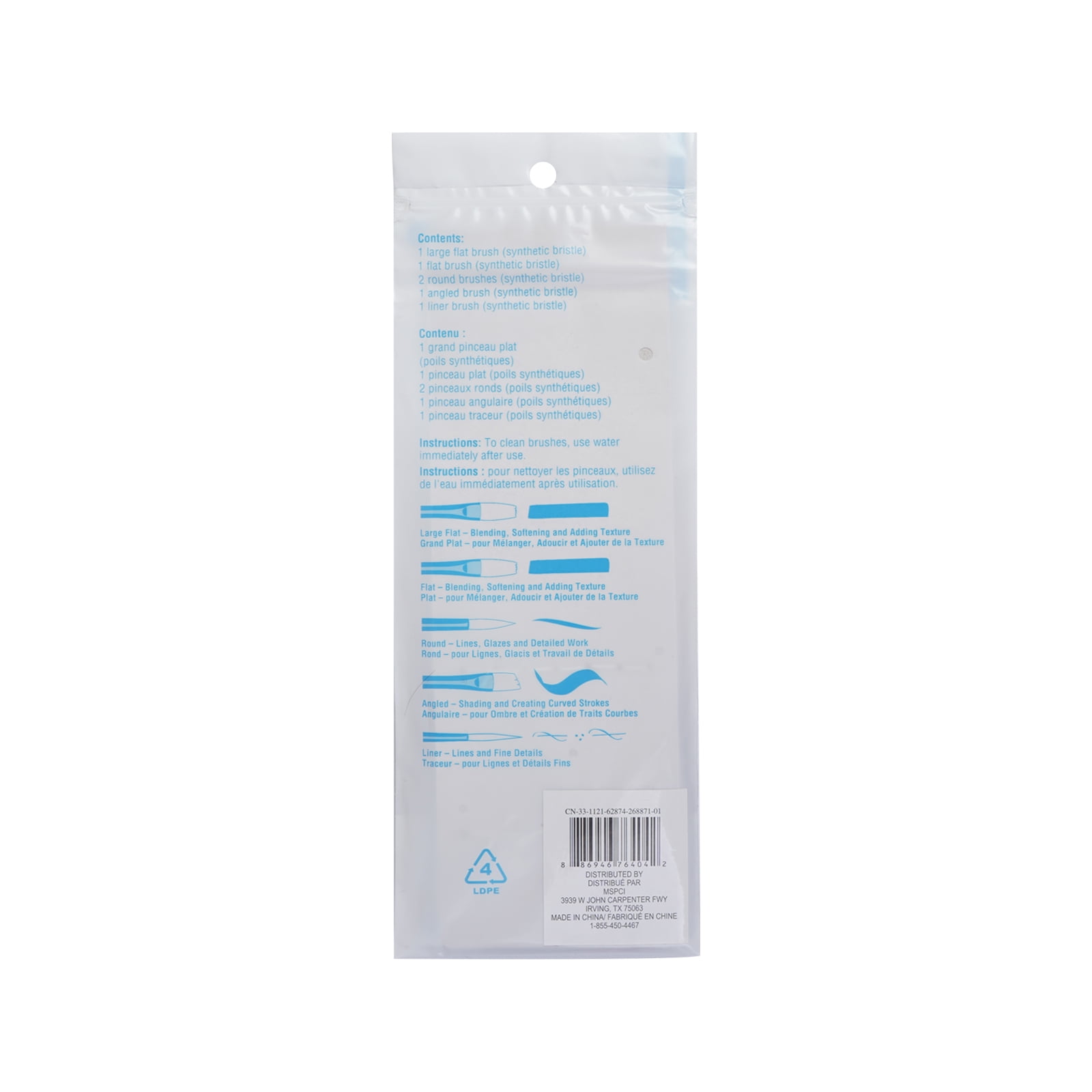 12 Packs: 6 ct. (72 total) Taklon Bristle Paintbrushes by Creatology