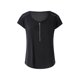 thumbnail image 1 of VISgogo, camiseta informal de manga corta para mujer, camisetas ajustadas de cuello redondo con cremallera y costuras de encaje de Color sólido a la moda VISgogo  moda, 1 of 9