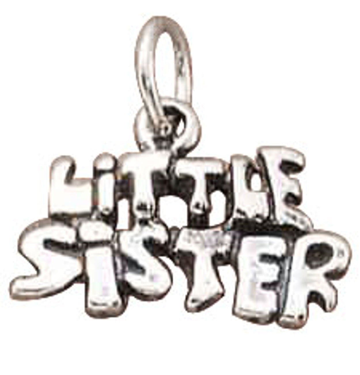 Sterling Silver 7 4.5mm Charm Bracelet With Attached Made In USA Word Sign Charm
