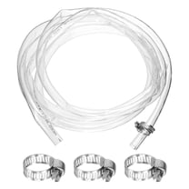 Clear Vinyl Tubing, 0.47" ID. 0.55" OD. 13.12 ft Length Tube, Drain Hose with Clamps, Transparent