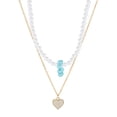 thumbnail image 2 of HomeKingdee Ladies Fashion Heart Diamond Pendant Necklace - Alloy Multicolor Heart-shaped Jewelry for Mother's Day Gift, 2 of 5
