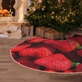 thumbnail image 4 of Salouo Strawberry Red Christmas Tree Skirt 48" Farmhouse Christmas Decorations Snowman Xmas Tree Skirt Tree Mat for Holiday Party Decor, 4 of 8
