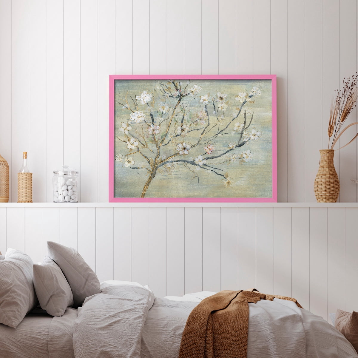 Blossoms & Spring Rain by Susan Jill - Restickable Framed Giclée Print