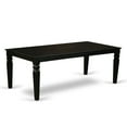 thumbnail image 3 of LGDR9-BLK-24 9Pc Rectangle 66/84 Inch Kitchen Table With 18 In Leaf And Eight Parson Chair With Black Finish Leg And Linen Fabric- Black Color, 3 of 9