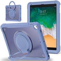 XYX For iPad 6th 2018/5th Gen 2017 Case 9.7 inch, 360 Rotating Hand Grip, Shoulder Strap, Heavy Duty Drop Protection, Grey