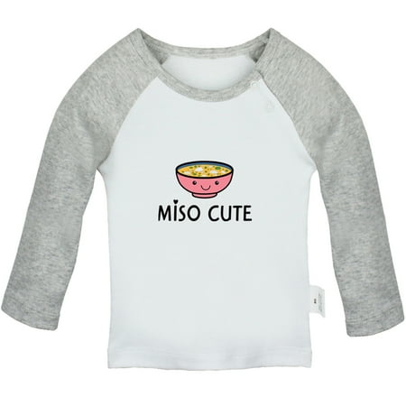 

Miso Cute Novelty T shirt For Baby Newborn Babies T-shirts Infant Tops 0-24M Kids Graphic Tees Clothing (Long Gray Raglan T-shirt 6-12 Months)