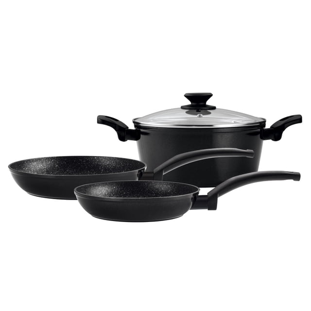 Batería Cacerola Sartenes VIVANT Aluminio Negro Fagor FAGOR 81BAFGVIV04