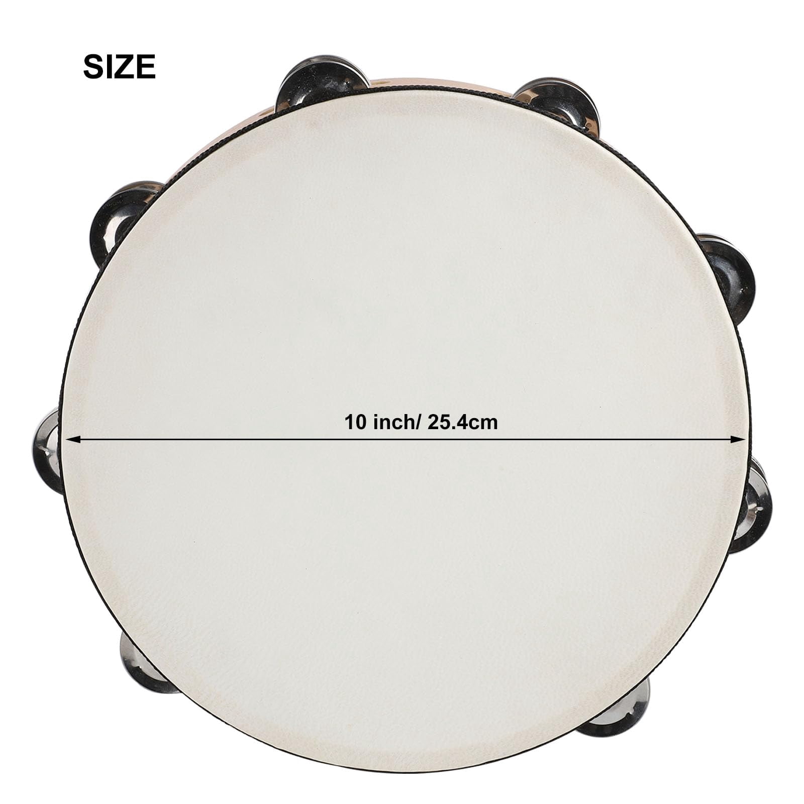 Goatskin Tambourine 10" And 8" Kit With Metal Jingles Hand Held Drum Tambourines For Adults Church Dance Games Ktv Party