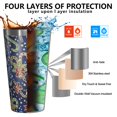 thumbnail image 3 of 16oz Tumblers Blue Christmas Candy Cane Pattern Stainless Steel Vacuum Insulated Double Wall Travel Tumbler Cups Mug with Lid and Straw,Cleaning Brush for Coffee,Tea, 3 of 4