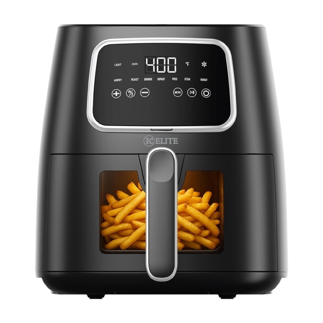 Air Fryer Kitchen Elite digital 7 en 1, 1500 W, 5,5 L, color negro