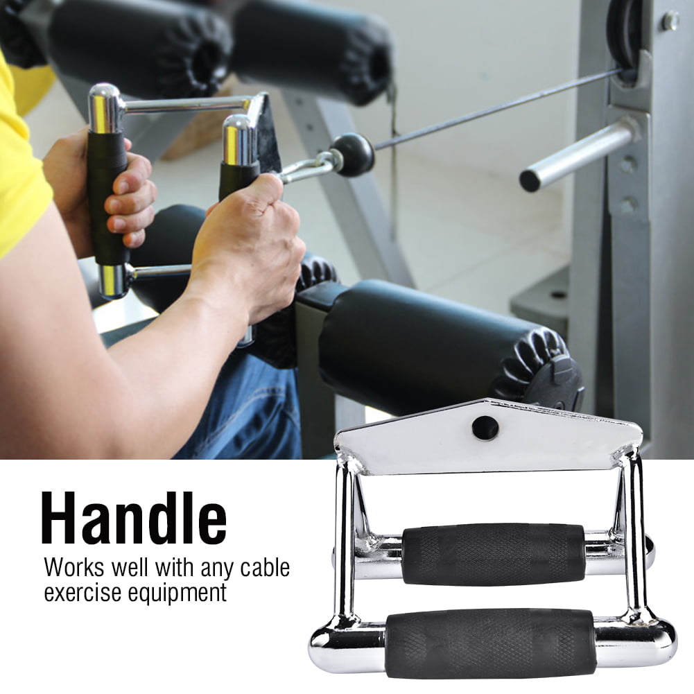 Weight Lifting Workout Accessories ZEVET Cable Attachment V Sharp Handle Rowing Machine Handle Set Pull Down Exercise Handles