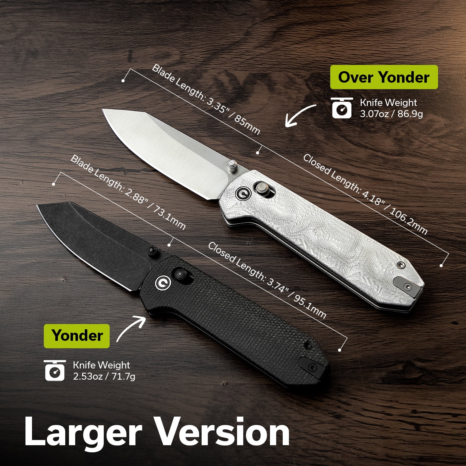 CIVIVI Over Yonder Pocket Knife Folding Knife with 3.35" Satin Finished 14C28N Blade Thumb Stud & Crossbar Lock Knife G10 With Aluminum Foil Handle C25027-2