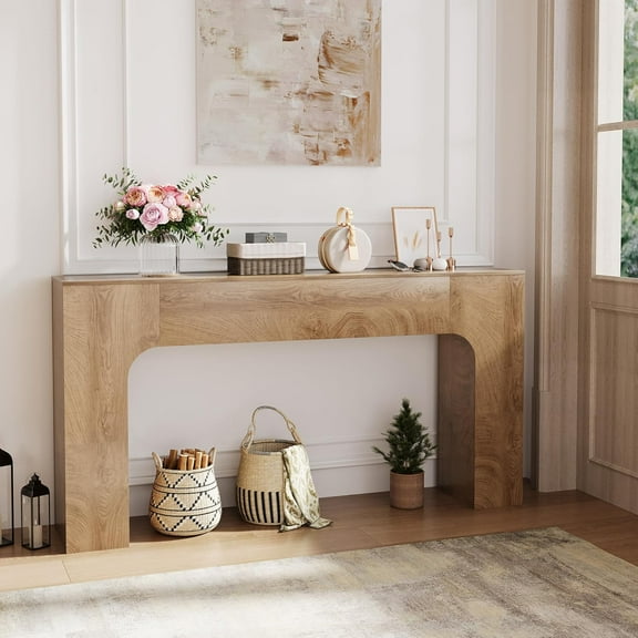 47 Inch/63 Inch Long Console Table, Wooden Rectangular Sofa Table Behind Couch, Farmhouse Heavy Entryway Table Foyer Hallway Table for Entrance, Hallway, Living Room