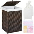 thumbnail image 6 of Rolanstar Laundry Hamper with Lid, 60L Clothes Hamper with 2 Removable Liner Bags & 2 Mesh Laundry Bags, Handwoven Synthetic Rattan Laundry Basket for Clothes, Toys in Bathroom, Bedroom, Brown, 6 of 8
