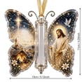 thumbnail image 2 of Christmas Cash Gift Butterfly Ornament, Acrylic Money Holder for Rolled Bills, Jesus Nativity Holiday Tree Hanging Decoration for Family Gift Giving, 5.12 x 4.33 Inch, 2 of 7