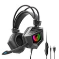 thumbnail image 1 of Auriculares para juegos de alta calidad con para cristal Micrófono transparente, multiplataforma, 1 of 12