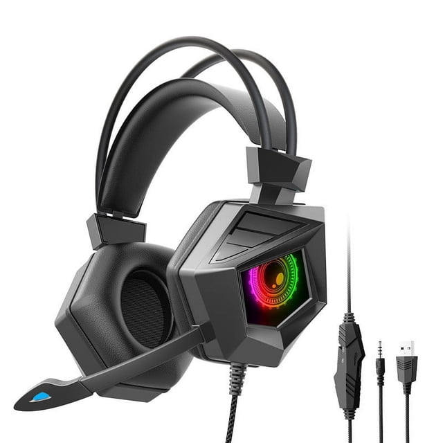 Auriculares para juegos de alta calidad con para cristal Micrófono transparente, multiplataforma