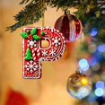 thumbnail image 1 of Hbdhejl 26 Pieces Red Letters Christmas Tree Decorations Candy Cane Letters With Berry Pattern Mini Alphabet Hanging Ornaments Party Home 2D Acrylic Christmas Tree, 1 of 4