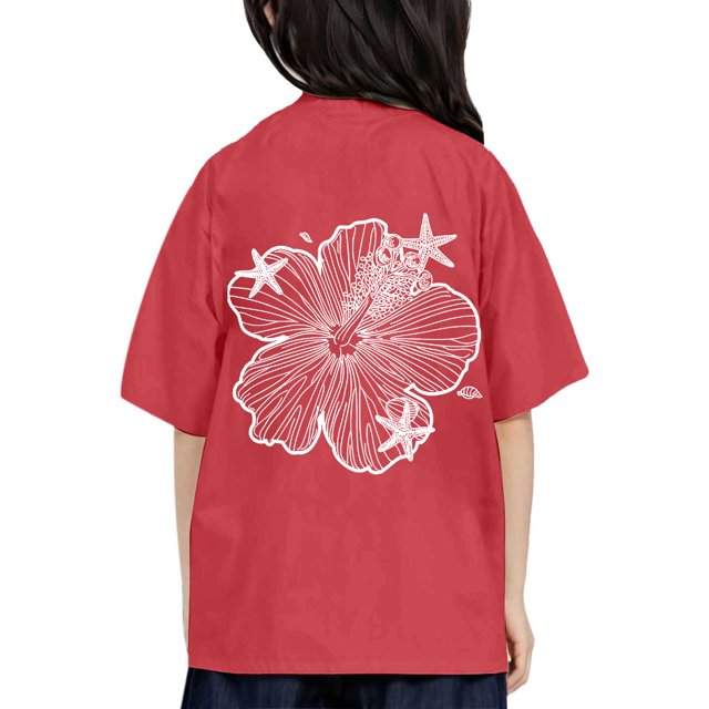 T-shirts Filles Enfants Imprimé Col Rond Manches Courtes T-Shirt Garçons Filles Bébé Tee Rouge Pastèque 8 Ans-9 Ans