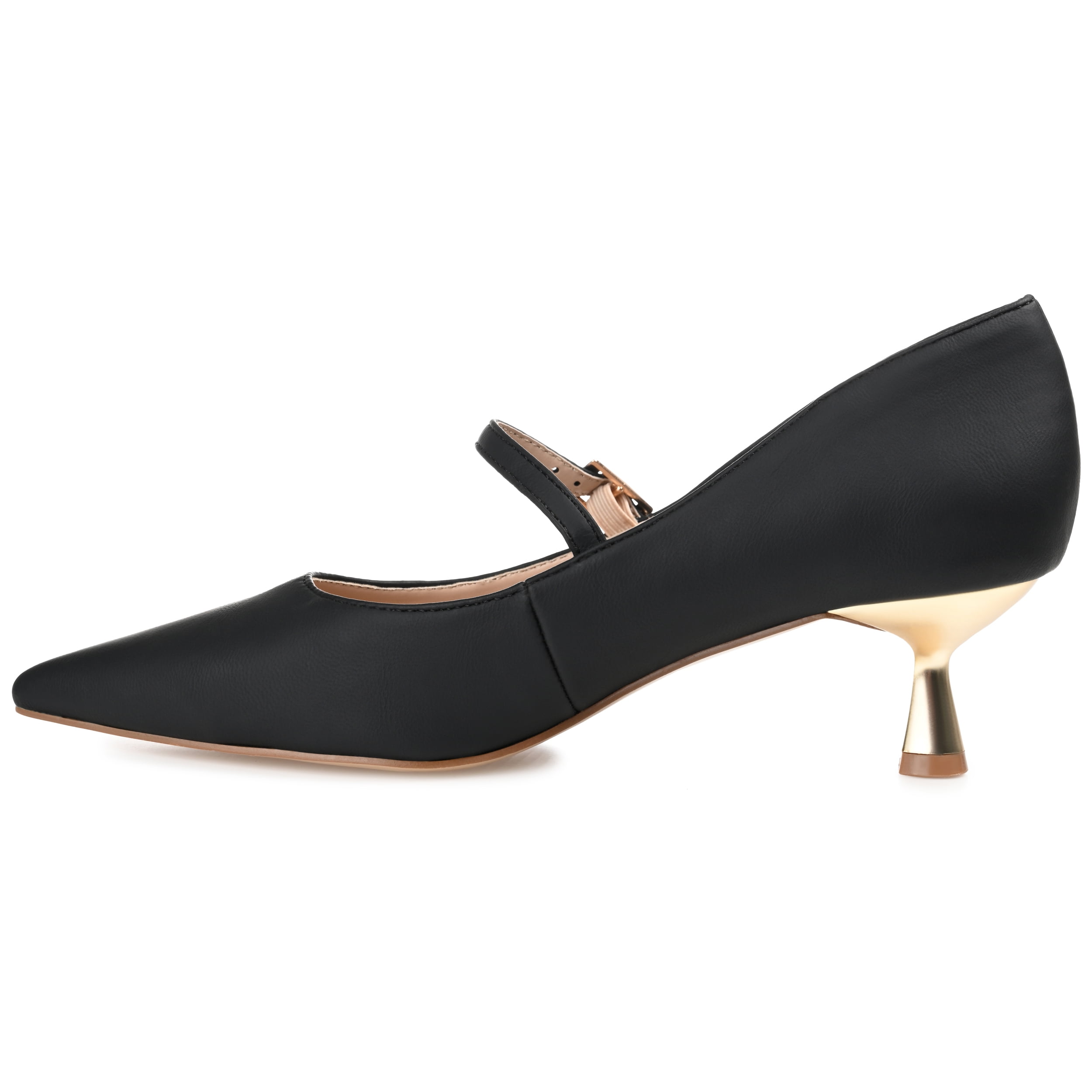 Journee Womens Manza Kitten Heel Mary Jane Pointed Toe Pumps, Widths Available