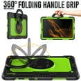 thumbnail image 3 of For Samsung Galaxy Tab S8+ Plus/S7 FE/S7+ Plus Case 12.4 inch, 360 Rotating Shockproof Cover with Stand, Handle, Shoulder Strap (SM-X800/T730/T970), Lime Panel, 3 of 7