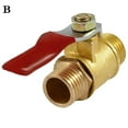 thumbnail image 3 of Male to Female 1/4" 3/8" 1/2" Threaded Red Lever Handle Brass Ball Valve,Small M/F Full Port Water Ball Valve Straight valve, 3 of 4