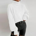thumbnail image 1 of Aqestyerly Cardigans à Capuche pour Femmes Mode Femmes Uni Manches Longues Chandail Col Roulé Décontracté Hauts, 1 of 7
