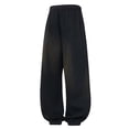 thumbnail image 4 of Riecok Open Bottom Sweatpants Men Big and Tall Elastic Waist Drawstring Pants Pull on Sweat Pant Workout Fall Trouser with Pockets Black XL, 4 of 8