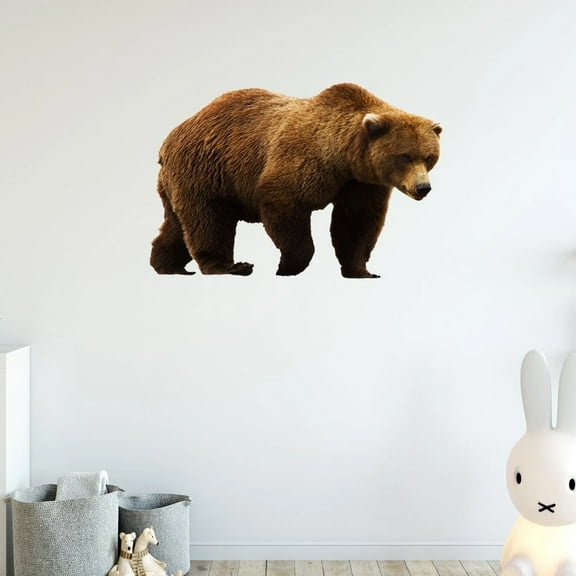 VWAQ Grizzly Bear Vinyl Wall Decal Brown Bear Sticker Wall Art Decor Mural - PAS11 (8"H X 12"W)