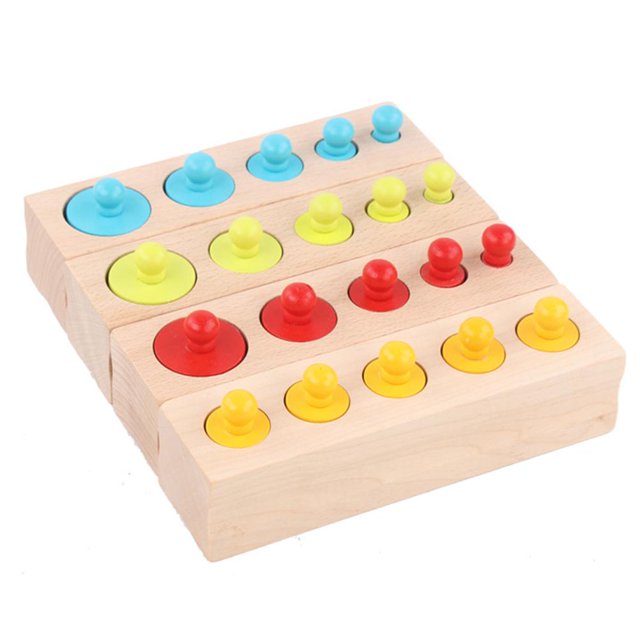 Juego De Bloques De Cilindros De Madera, Cilindro De Base Colorido, Juguete De Aprendizaje Temprano Para Niños, Juguete Sensorial De Madera, Regalo Para Bebé Guardurnaity FN005750-00