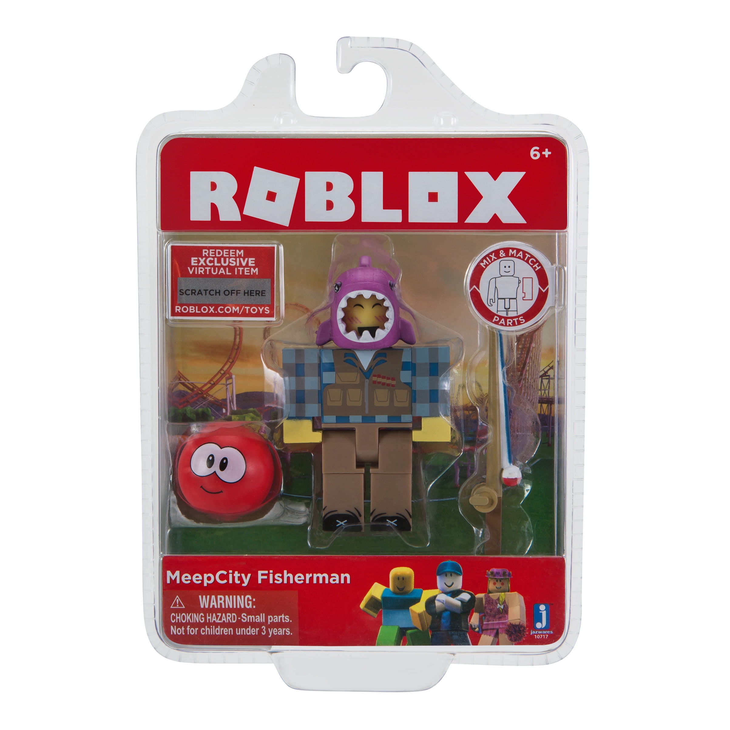 Roblox Action Collection Meepcity Fisherman Figure Pack Includes Exclusive Virtual Item Walmart Com Walmart Com - roblox meep city christmas