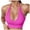 Hot Pink, variant on Riforla Women's Halterneck Sports Bra Backless Deep V Neck Sports Bustier Padded Gym Push up Bra Backless Adjustable Straps Womens Bras GY1 S