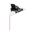 thumbnail image 1 of Black Classic Cars Mechanical Pattern Toothpick Triangle Cupcake Toppers Flag, 1 of 3