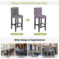 thumbnail image 5 of Halloween Bar Stool Cover Set of 4, Orange Pumpkin Funny Ghost Black Cat Purple Stretch Bar Chair Cover, Removable Washable Pub Counter Stool Chair Slipcover for Kitchen Dining Room Pub Cafe, 5 of 9
