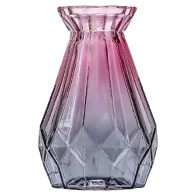 Inteprter Maceta de vidrio funcional y decorativa: cualquier habitación con estilo Florero de vidrio único y llamativo Artesanía Gris morado