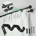 thumbnail image 1 of VOSAREA 2 soportes dobles para barra de cortina, accesorios para cortinas para sala de estar y dormitorio (negro), 1 of 7