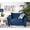 Navy Blue, variant on Fabric Pillowback Chair | Enhance Contemporary Living | High - density Cushions and Patterned Pillows | Overcome Assembly Complexity